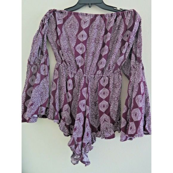 Anthropologie RADIO FIGI Sz LARGE Majorelle Sokally Romper Swim Cover Up Marsala - Picture 4 of 7